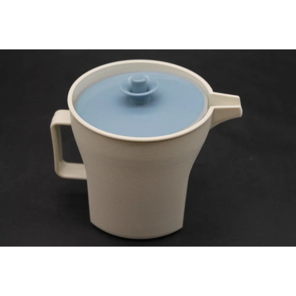 Vintage Tupperware Creamer & Sugar Bowl Set White Blue Replacement Missing Lid